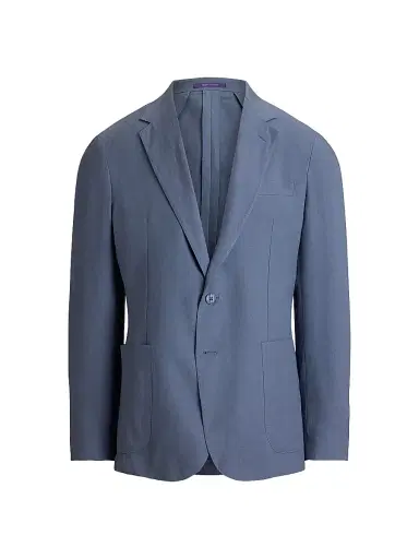 Ralph Lauren Purple Label Men's Hadley Hand-Tailored Silk-Linen Jacket - Vintage Indigo | Thumbnail 1 Ralph Lauren Purple Label Men's Hadley Hand-Tailored Silk-Linen Jacket - Vintage Indigo | Thumbnail 1