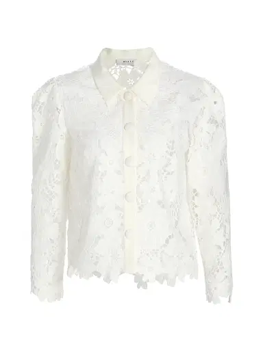 Milly Women's June Roja Lace Top - White - Size Large | Thumbnail 1 Milly Women's June Roja Lace Top - White - Size Large | Thumbnail 1