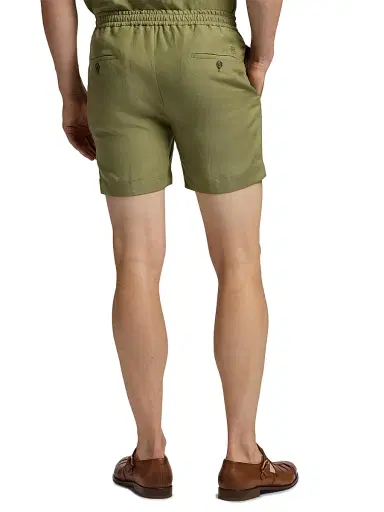 Ralph Lauren Purple Label Men's Silk-Linen Drawstring Shorts | Thumbnail 5 Ralph Lauren Purple Label Men's Silk-Linen Drawstring Shorts | Thumbnail 5