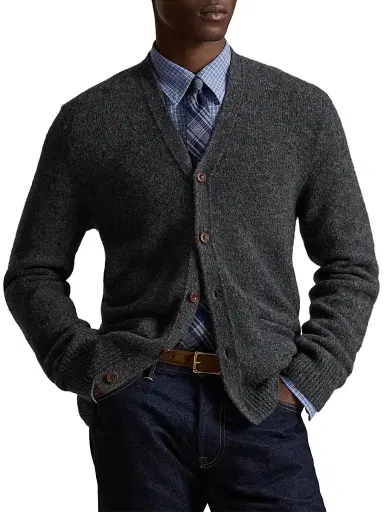 Polo Ralph Lauren Men's Wool-Alpaca-Blend Cardigan - Static Grey Heather | Thumbnail 3 Polo Ralph Lauren Men's Wool-Alpaca-Blend Cardigan - Static Grey Heather | Thumbnail 3