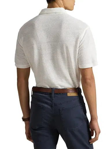 Polo Ralph Lauren Men's Short Sleeve Linen Pique Polo Shirt - Deckwash White - Size XXL | Thumbnail 4 Polo Ralph Lauren Men's Short Sleeve Linen Pique Polo Shirt - Deckwash White - Size XXL | Thumbnail 4
