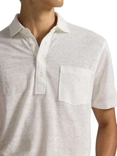 Polo Ralph Lauren Men's Short Sleeve Linen Pique Polo Shirt - Deckwash White - Size XXL | Thumbnail 5 Polo Ralph Lauren Men's Short Sleeve Linen Pique Polo Shirt - Deckwash White - Size XXL | Thumbnail 5