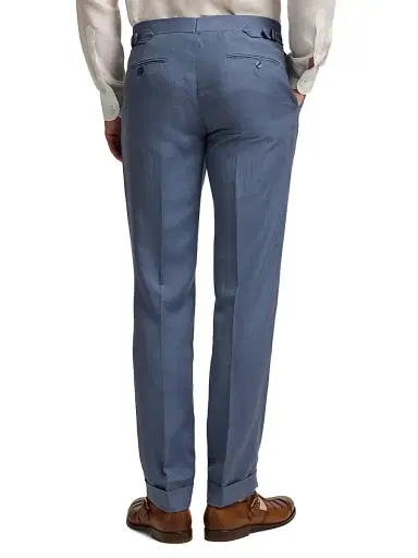 Ralph Lauren Purple Label Men's Gregory Hand-Tailored Silk-Linen Trousers | Thumbnail 5 Ralph Lauren Purple Label Men's Gregory Hand-Tailored Silk-Linen Trousers | Thumbnail 5