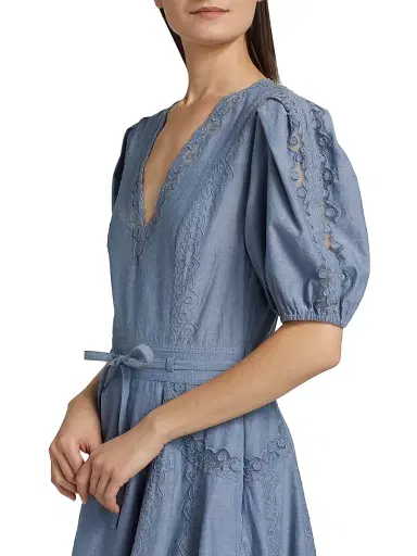 Ulla Johnson Women's Camila Lace-Trim Cotton A-Line Minidress | Thumbnail 6 Ulla Johnson Women's Camila Lace-Trim Cotton A-Line Minidress | Thumbnail 6