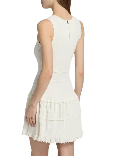 Milly Women's Suri Scallop-Trim Fit & Flare Minidress | Thumbnail 5 Milly Women's Suri Scallop-Trim Fit & Flare Minidress | Thumbnail 5