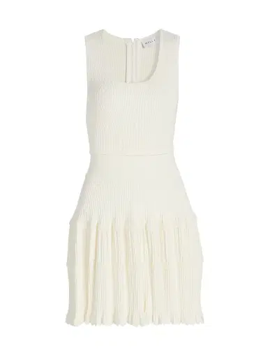 Milly Women's Suri Scallop-Trim Fit & Flare Minidress | Thumbnail 1 Milly Women's Suri Scallop-Trim Fit & Flare Minidress | Thumbnail 1