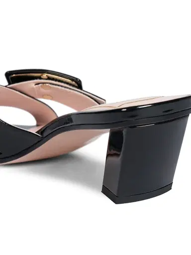 Roger Vivier Women's BV Cross Tonal 45MM Leather Mules - Nero | Thumbnail 6 Roger Vivier Women's BV Cross Tonal 45MM Leather Mules - Nero | Thumbnail 6