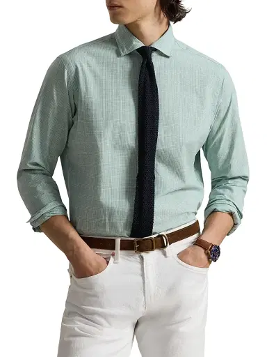 Polo Ralph Lauren Men's Check Cotton Poplin Shirt - Powder Sage White - Size XXL | Thumbnail 3 Polo Ralph Lauren Men's Check Cotton Poplin Shirt - Powder Sage White - Size XXL | Thumbnail 3