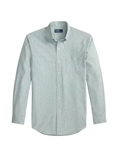 Polo Ralph Lauren Men's Poplin Button-Up Sport Shirt - Essex Green Blue Multi - Size XXL | Thumbnail 1 Polo Ralph Lauren Men's Poplin Button-Up Sport Shirt - Essex Green Blue Multi - Size XXL | Thumbnail 1