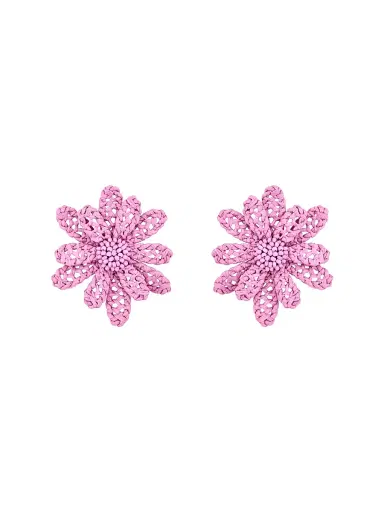 Oscar de la Renta Women's Woven Flower Raffia Stud Earrings - Tulip | Thumbnail 1 Oscar de la Renta Women's Woven Flower Raffia Stud Earrings - Tulip | Thumbnail 1