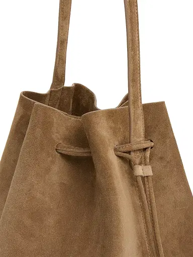 Mansur Gavriel Women's Leather & Suede Drawstring Bucket Bag - Anise | Thumbnail 4 Mansur Gavriel Women's Leather & Suede Drawstring Bucket Bag - Anise | Thumbnail 4