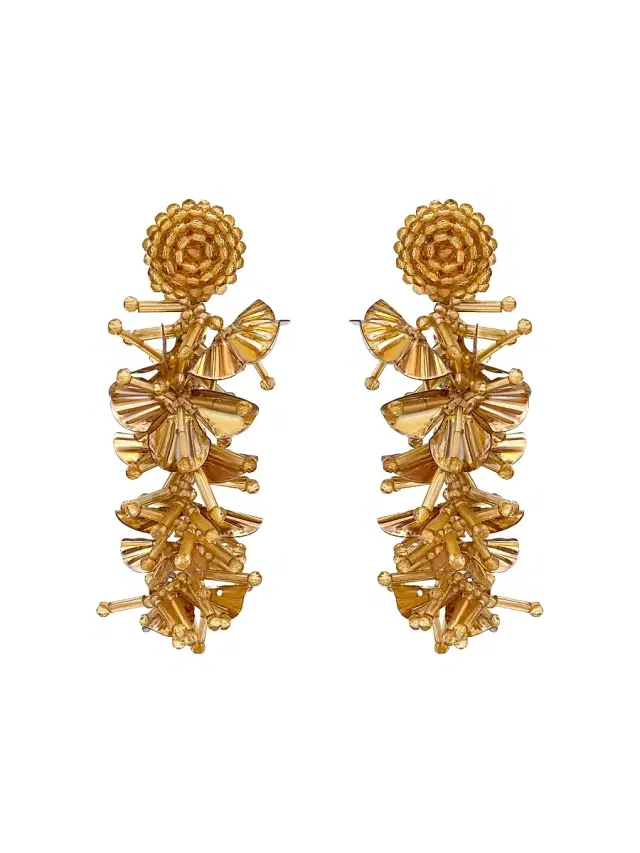 Women's 24K-Gold-Plated & Beaded Clip-On Drop Earrings - Gold Women's 24K-Gold-Plated & Beaded Clip-On Drop Earrings - Gold