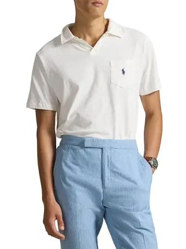 Polo Ralph Lauren Men's Logo Cotton-Linen Jersey Polo Shirt | Thumbnail 3 Polo Ralph Lauren Men's Logo Cotton-Linen Jersey Polo Shirt | Thumbnail 3