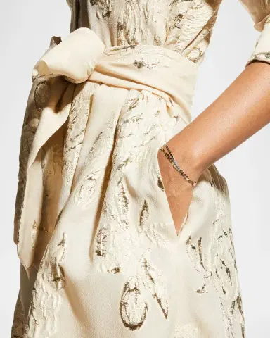 Rickie Freeman for Teri Jon Metallic Jacquard Belted Shirtdress | Thumbnail 5 Rickie Freeman for Teri Jon Metallic Jacquard Belted Shirtdress | Thumbnail 5