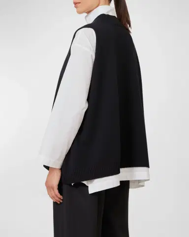 Eskandar Deep V-Neck Cashmere Vest | Thumbnail 4 Eskandar Deep V-Neck Cashmere Vest | Thumbnail 4