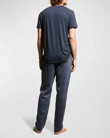 Derek Rose Men's Marl Crewneck Short-Sleeve Knit Tee | Thumbnail 4 Derek Rose Men's Marl Crewneck Short-Sleeve Knit Tee | Thumbnail 4