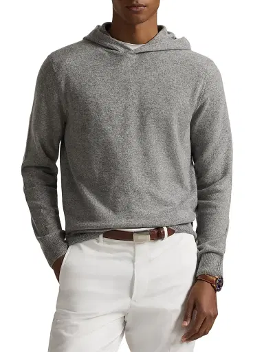 RLX Ralph Lauren Men's Cashmere Knit Hoodie - Fawn Grey Heather - Size XXL | Thumbnail 3 RLX Ralph Lauren Men's Cashmere Knit Hoodie - Fawn Grey Heather - Size XXL | Thumbnail 3