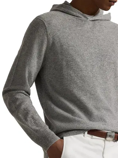 RLX Ralph Lauren Men's Cashmere Knit Hoodie - Fawn Grey Heather - Size XXL | Thumbnail 5 RLX Ralph Lauren Men's Cashmere Knit Hoodie - Fawn Grey Heather - Size XXL | Thumbnail 5