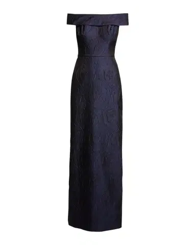 Rickie Freeman for Teri Jon Off-Shoulder Jacquard Column Gown | Thumbnail 1 Rickie Freeman for Teri Jon Off-Shoulder Jacquard Column Gown | Thumbnail 1
