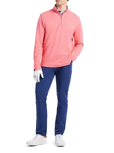 Robert Graham Men's Troland Quarter-Zip Pullover - Pink Lemonade | Thumbnail 2 Robert Graham Men's Troland Quarter-Zip Pullover - Pink Lemonade | Thumbnail 2