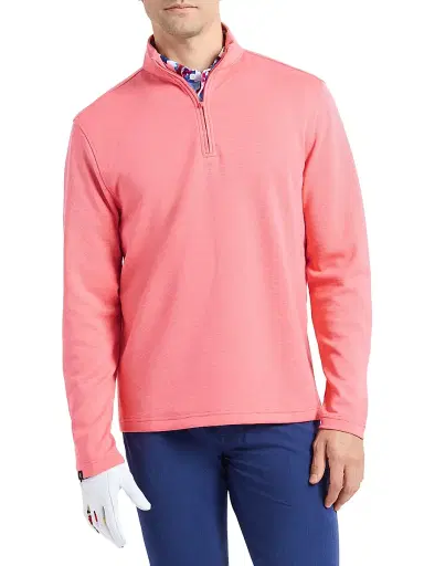 Robert Graham Men's Troland Quarter-Zip Pullover - Pink Lemonade | Thumbnail 3 Robert Graham Men's Troland Quarter-Zip Pullover - Pink Lemonade | Thumbnail 3