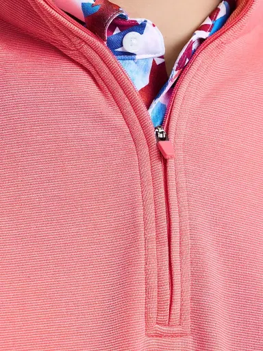 Robert Graham Men's Troland Quarter-Zip Pullover - Pink Lemonade | Thumbnail 6 Robert Graham Men's Troland Quarter-Zip Pullover - Pink Lemonade | Thumbnail 6