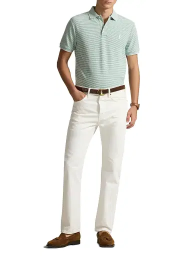 Polo Ralph Lauren Men's Stretch-Cotton Mesh Knit Polo Shirt - Faded Mint White - Size XXL | Thumbnail 2 Polo Ralph Lauren Men's Stretch-Cotton Mesh Knit Polo Shirt - Faded Mint White - Size XXL | Thumbnail 2