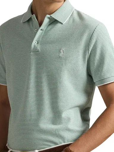 Polo Ralph Lauren Men's Stretch-Cotton Mesh Knit Polo Shirt - Faded Mint White - Size XXL | Thumbnail 5 Polo Ralph Lauren Men's Stretch-Cotton Mesh Knit Polo Shirt - Faded Mint White - Size XXL | Thumbnail 5