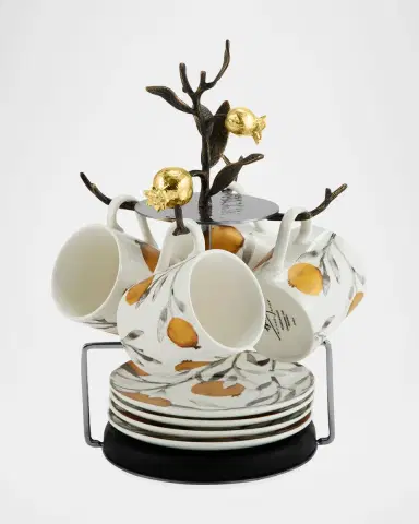 Michael Aram Pomegranate Demitasse Set with Stand | Thumbnail 3 Michael Aram Pomegranate Demitasse Set with Stand | Thumbnail 3
