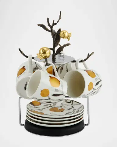 Michael Aram Pomegranate Demitasse Set with Stand | Thumbnail 4 Michael Aram Pomegranate Demitasse Set with Stand | Thumbnail 4