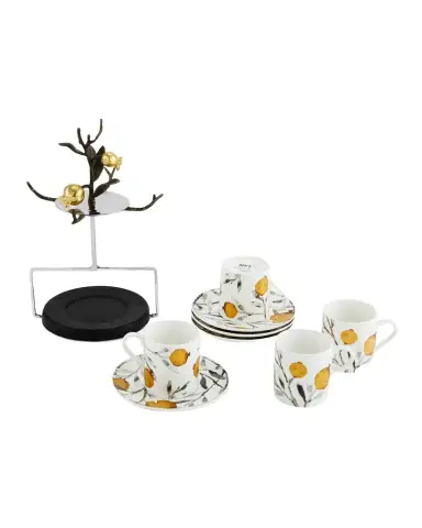 Michael Aram Pomegranate Demitasse Set with Stand | Thumbnail 1 Michael Aram Pomegranate Demitasse Set with Stand | Thumbnail 1