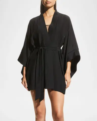 Kiki De Montparnasse Muse Silk Kimono Robe | Thumbnail 2 Kiki De Montparnasse Muse Silk Kimono Robe | Thumbnail 2