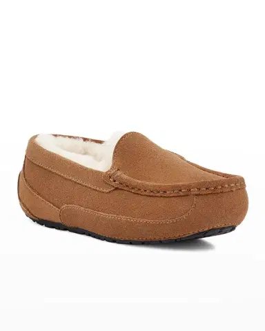 UGG Boy 's Ascot Suede Slippers w/ Wool-Lining, Kids | Thumbnail 2 UGG Boy 's Ascot Suede Slippers w/ Wool-Lining, Kids | Thumbnail 2