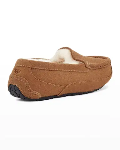 UGG Boy 's Ascot Suede Slippers w/ Wool-Lining, Kids | Thumbnail 3 UGG Boy 's Ascot Suede Slippers w/ Wool-Lining, Kids | Thumbnail 3