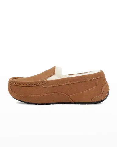 UGG Boy 's Ascot Suede Slippers w/ Wool-Lining, Kids | Thumbnail 4 UGG Boy 's Ascot Suede Slippers w/ Wool-Lining, Kids | Thumbnail 4