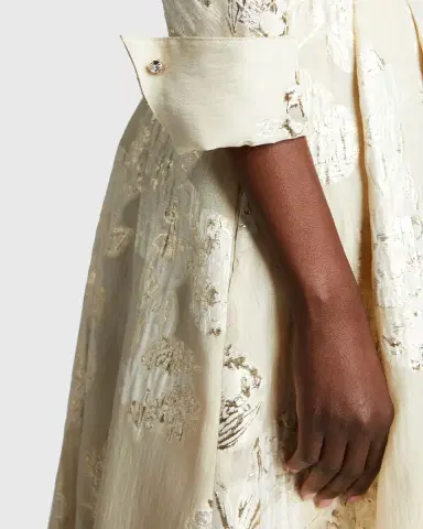 Rickie Freeman for Teri Jon Belted Jacquard Shirtdress Gown | Thumbnail 5 Rickie Freeman for Teri Jon Belted Jacquard Shirtdress Gown | Thumbnail 5