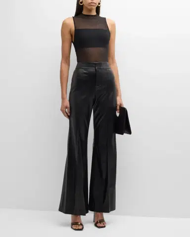 ALICE + OLIVIA Dylan High-Waist Faux-Leather Pants | Thumbnail 2 ALICE + OLIVIA Dylan High-Waist Faux-Leather Pants | Thumbnail 2