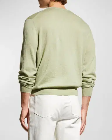 Neiman Marcus Men's Extra Lightweight Wool-Cashmere V-Neck Sweater | Thumbnail 3 Neiman Marcus Men's Extra Lightweight Wool-Cashmere V-Neck Sweater | Thumbnail 3