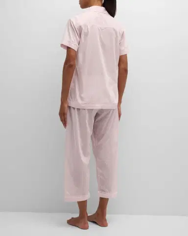 Pour Les Femmes Cotton Lawn Short-Sleeve Crop Pajama Set | Thumbnail 4 Pour Les Femmes Cotton Lawn Short-Sleeve Crop Pajama Set | Thumbnail 4