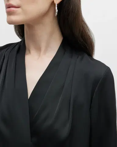 Kobi Halperin Nellie Pleated V-Neck Long-Sleeve Blouse | Thumbnail 5 Kobi Halperin Nellie Pleated V-Neck Long-Sleeve Blouse | Thumbnail 5