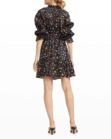 Cynthia Rowley Betty Floral-Print Tassel-Tie Dress | Thumbnail 4 Cynthia Rowley Betty Floral-Print Tassel-Tie Dress | Thumbnail 4