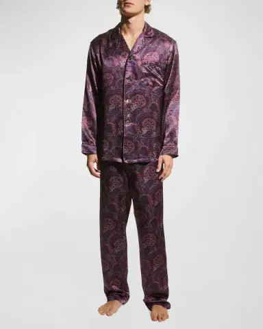 Majestic International Men's Silk Paisley Pajama Set | Thumbnail 3 Majestic International Men's Silk Paisley Pajama Set | Thumbnail 3