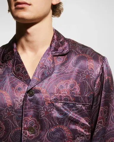Majestic International Men's Silk Paisley Pajama Set | Thumbnail 5 Majestic International Men's Silk Paisley Pajama Set | Thumbnail 5