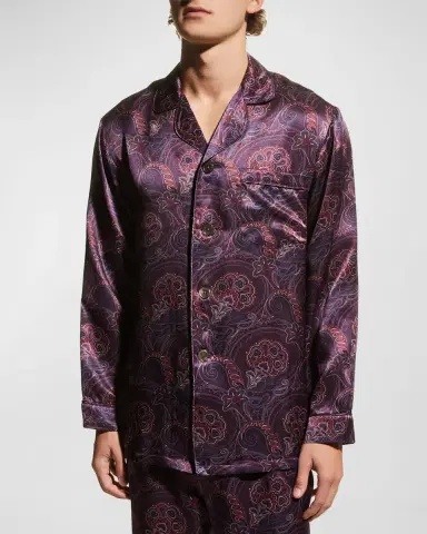 Majestic International Men's Silk Paisley Pajama Set | Thumbnail 6 Majestic International Men's Silk Paisley Pajama Set | Thumbnail 6