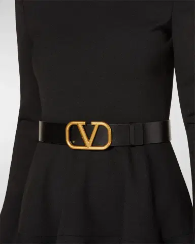 Valentino Garavani VLogo Leather Belt, 40mm | Thumbnail 2 Valentino Garavani VLogo Leather Belt, 40mm | Thumbnail 2