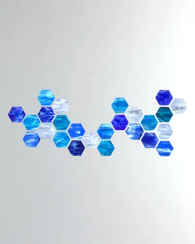 Karo Studios Water Hexagonal Glass Wall Sculpture | Thumbnail 1 Karo Studios Water Hexagonal Glass Wall Sculpture | Thumbnail 1