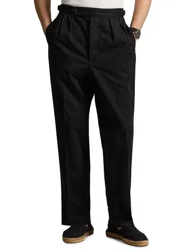 Polo Ralph Lauren Men's Rustic Tab-Waist Pleated-Front Cotton Twill Pants | Thumbnail 3 Polo Ralph Lauren Men's Rustic Tab-Waist Pleated-Front Cotton Twill Pants | Thumbnail 3