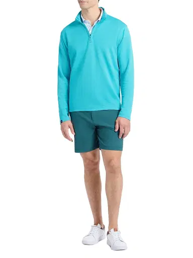Robert Graham Men's Troland Quarter-Zip Pullover - Peacock Blue | Thumbnail 2 Robert Graham Men's Troland Quarter-Zip Pullover - Peacock Blue | Thumbnail 2