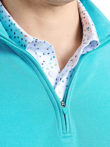 Robert Graham Men's Troland Quarter-Zip Pullover - Peacock Blue | Thumbnail 7 Robert Graham Men's Troland Quarter-Zip Pullover - Peacock Blue | Thumbnail 7