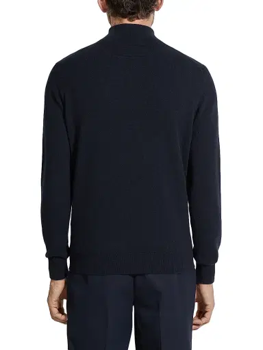 ZEGNA Men's Oasi Cashmere Sweater - Navy Blue Melange | Thumbnail 4 ZEGNA Men's Oasi Cashmere Sweater - Navy Blue Melange | Thumbnail 4